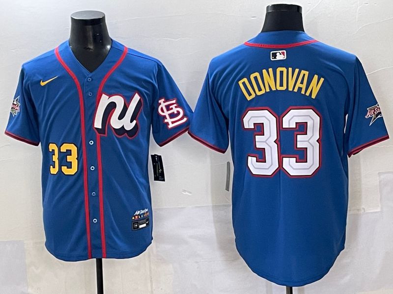 Men 2025 St.Louis Cardinals #33 Donovan Blue All star Nike MLB Jersey style 03